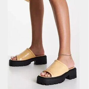 Topshop Women's Patch Chunky Mule Sandal - 8